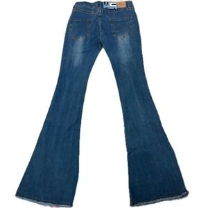 AC FOR AG Mid Rise Frayed Hem Flare Jeans Size 27